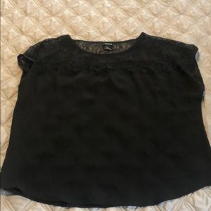 Black short sleeve blouse
